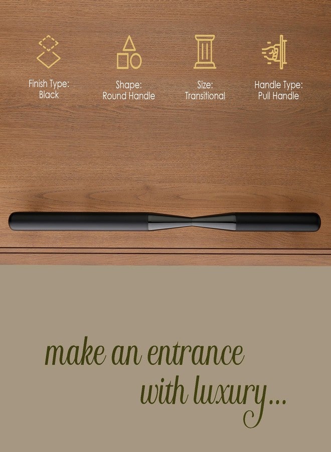 LAPO Black Finish Stainless Steel Main Door Handle | 24 Inch Luxury Pull-Push Handle for Wooden & Glass Doors | Elegant Heavy Duty Design for Homes & Offices | Pack of 1, 3 Year Warranty - Image 5